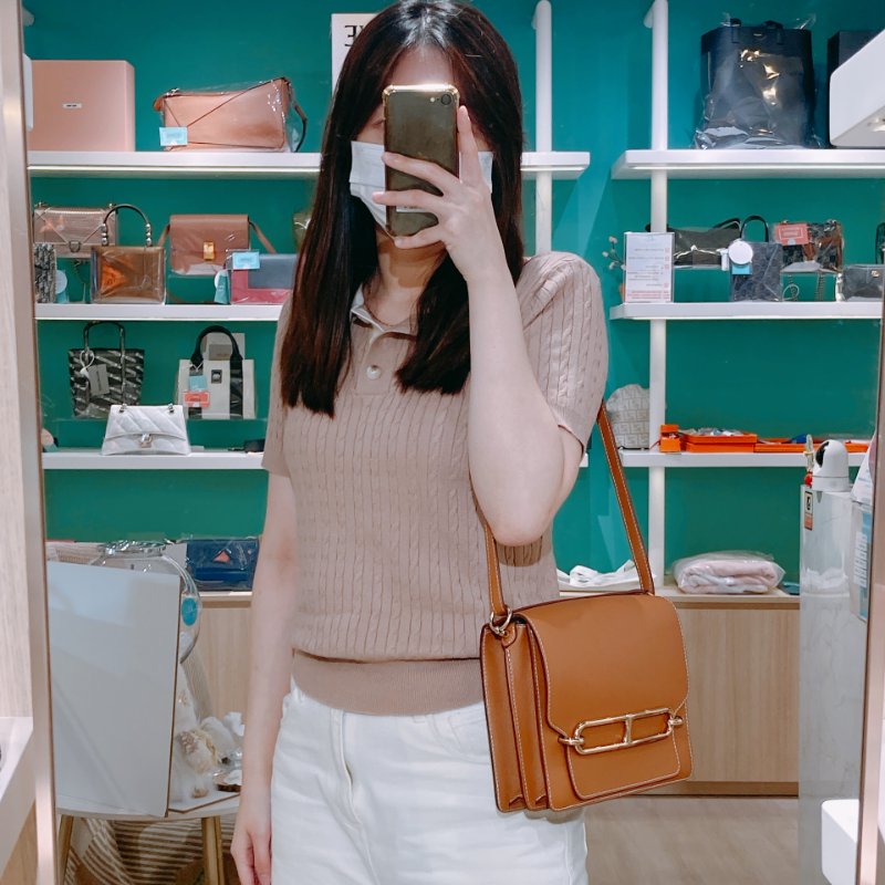 TW4855 Hermes 愛馬仕中號包包 Roulis 23 Evercolor Gold x GHW-1