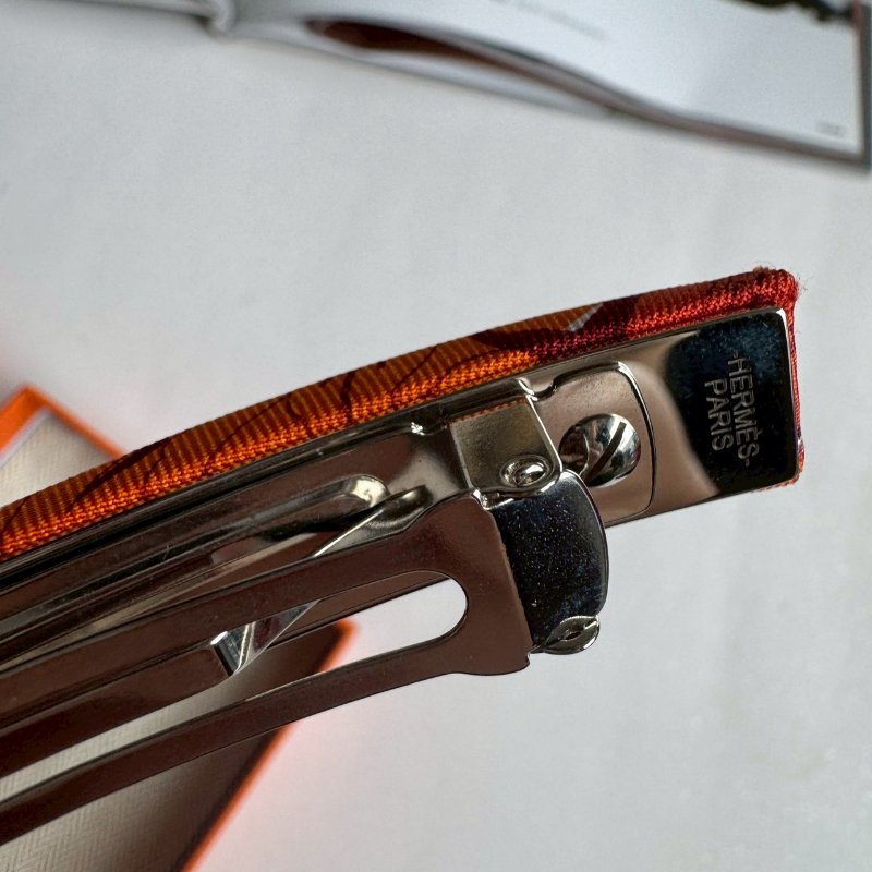 🎊海島必備單品💥Hermes 橘色春夏風閣格花朵髮夾-5