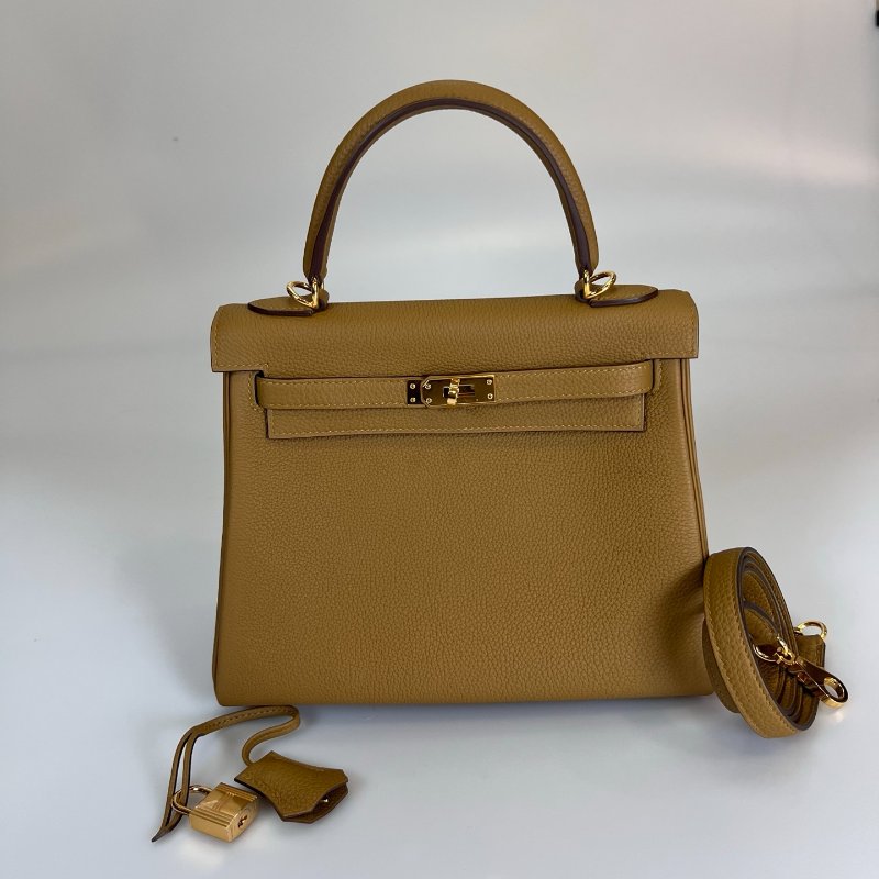 HERMES Y刻 U8古銅色 內縫TOGO皮KELLY25 凱莉包-0