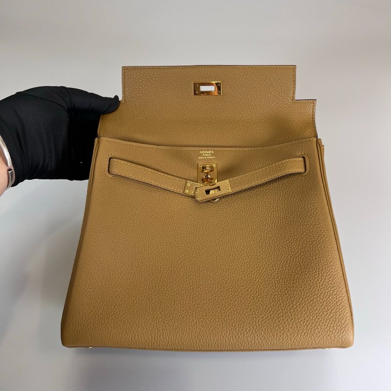 HERMES Y刻 U8古銅色 內縫TOGO皮KELLY25 凱莉包-6
