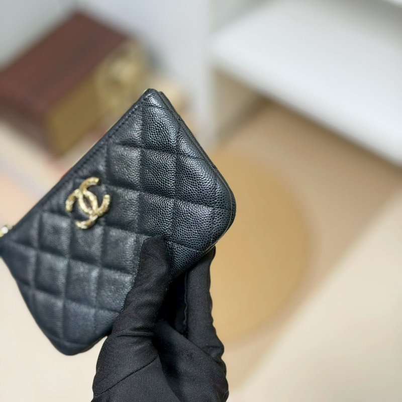 🏷Chanel 香奈兒．24S 一字零錢包 荔枝牛 芯片款-5