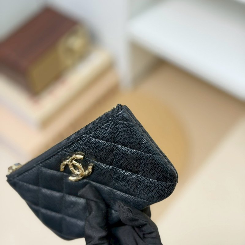 🏷Chanel 香奈兒．24S 一字零錢包 荔枝牛 芯片款-9