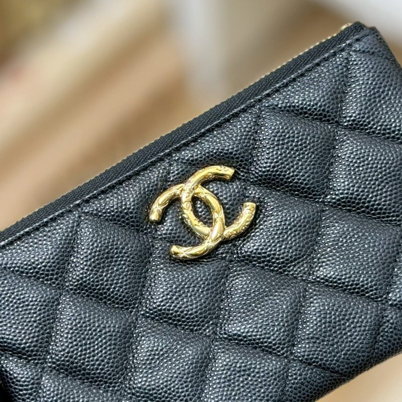 🏷Chanel 香奈兒．24S 一字零錢包 荔枝牛 芯片款-15