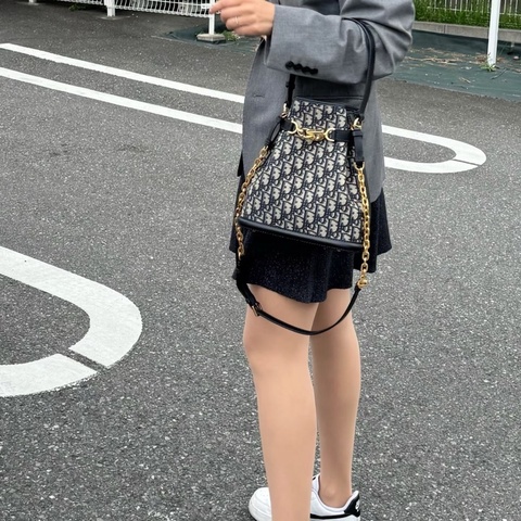Dior迪奧 中號Cest老花水桶包手提包 編碼底長24