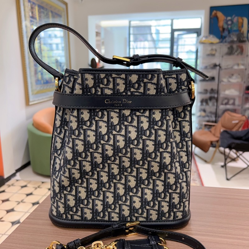 Dior迪奧 中號Cest老花水桶包手提包 編碼底長24-1