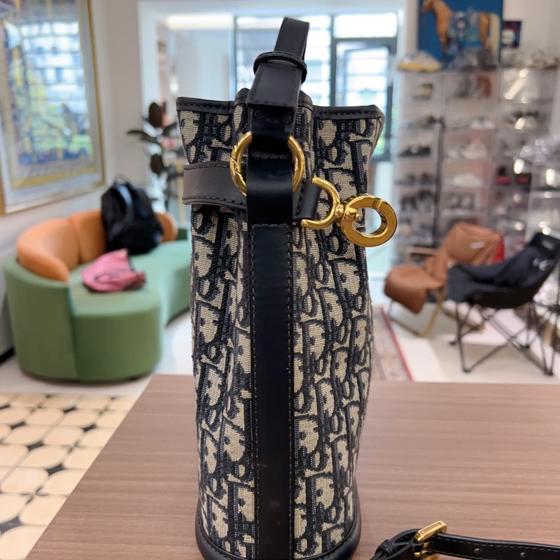 Dior迪奧 中號Cest老花水桶包手提包 編碼底長24-4