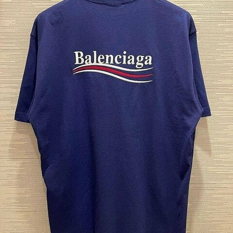 💎Han's house精品服飾💎 Balenciaga 巴黎世家 可樂 刺繡 短 T 寬版 寶藍 男女共穿 現貨 S原價22200