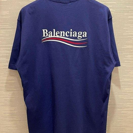 💎Han's house精品服飾💎 Balenciaga 巴黎世家 可樂 刺繡 短 T 寬版 寶藍 男女共穿 現貨 S原價22200-0