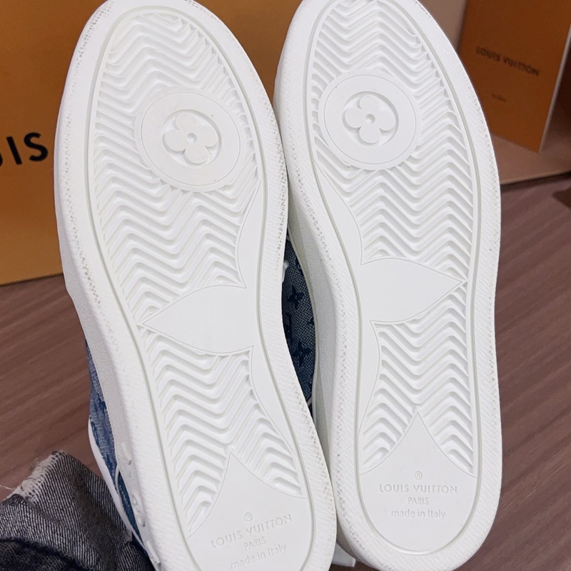 99新LV路易威登Trainer牛仔藍老花板鞋帆布鞋 36-5