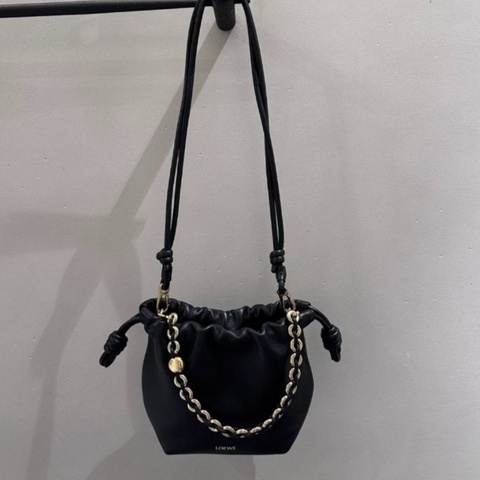 99新大全配！專櫃💯正品Loewe Mini Flamenco purse 黑色 專櫃價101000