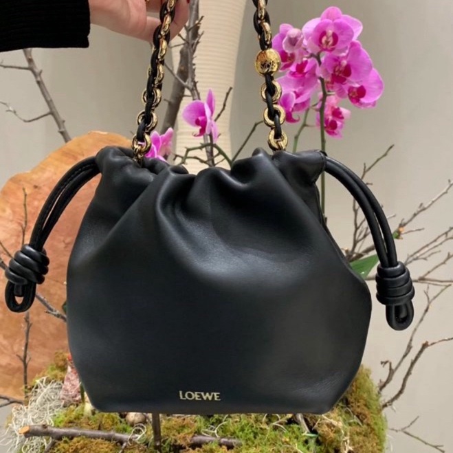 99新大全配!專櫃💯正品Loewe Mini Flamenco purse 黑色 專櫃價101000-4