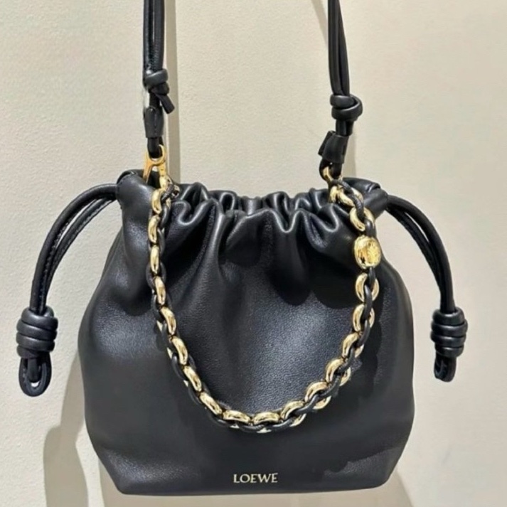 99新大全配!專櫃💯正品Loewe Mini Flamenco purse 黑色 專櫃價101000-6