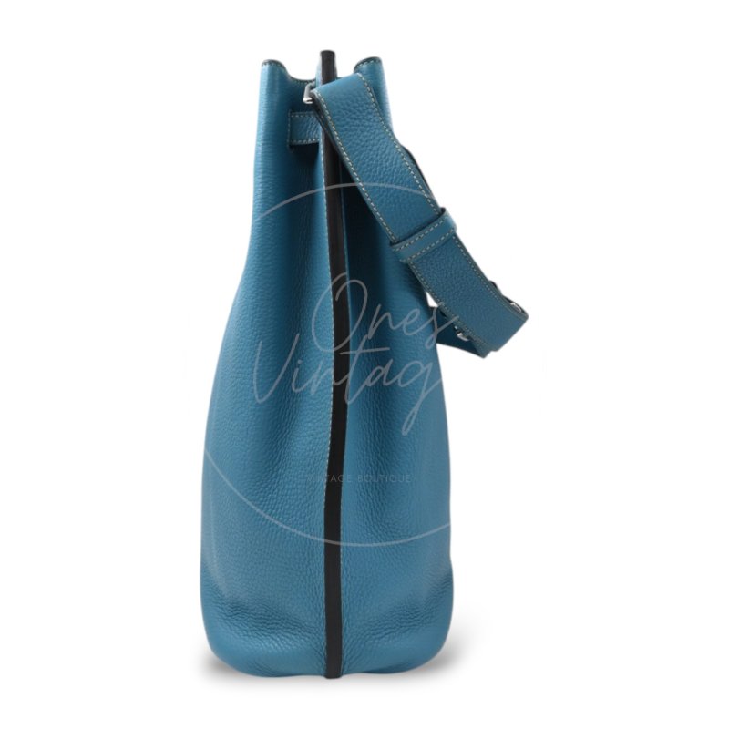 中古 愛馬仕 Hermès So Kelly 26 Bleu Jean 牛仔藍 Togo 皮革 印記 Square P 肩背包-4
