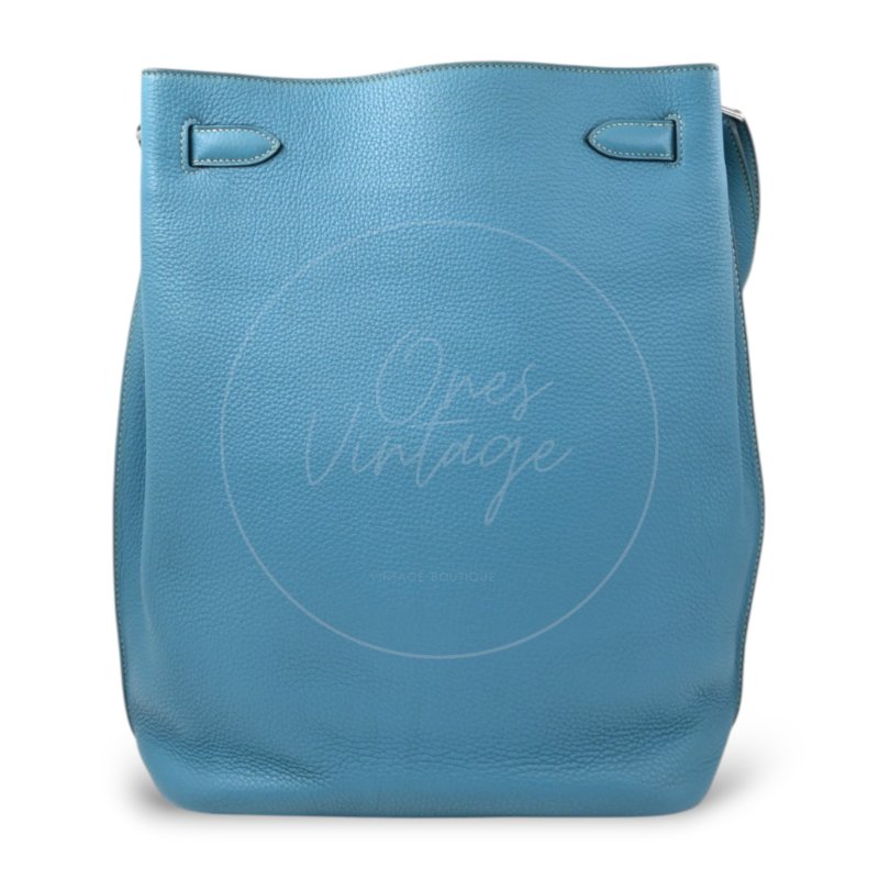 中古 愛馬仕 Hermès So Kelly 26 Bleu Jean 牛仔藍 Togo 皮革 印記 Square P 肩背包-5
