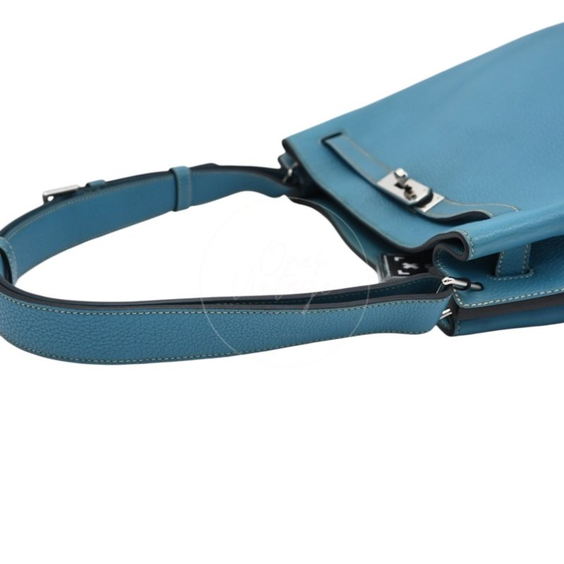 中古 愛馬仕 Hermès So Kelly 26 Bleu Jean 牛仔藍 Togo 皮革 印記 Square P 肩背包-10