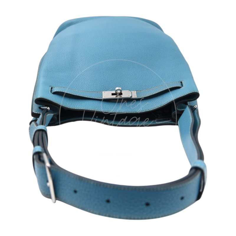 中古 愛馬仕 Hermès So Kelly 26 Bleu Jean 牛仔藍 Togo 皮革 印記 Square P 肩背包-12