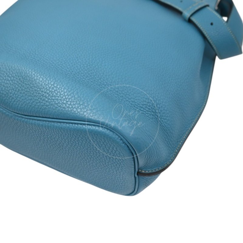 中古 愛馬仕 Hermès So Kelly 26 Bleu Jean 牛仔藍 Togo 皮革 印記 Square P 肩背包-14