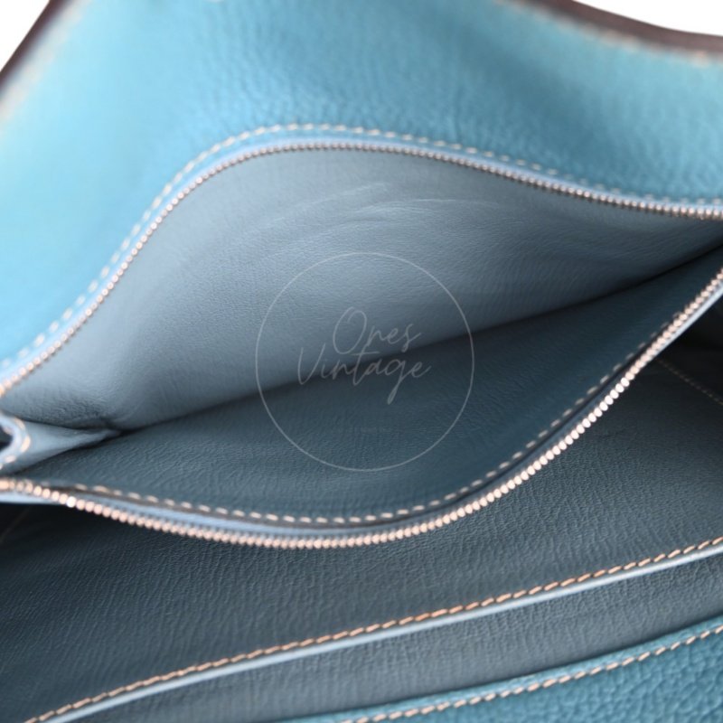 中古 愛馬仕 Hermès So Kelly 26 Bleu Jean 牛仔藍 Togo 皮革 印記 Square P 肩背包-21