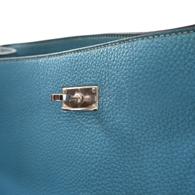 中古 愛馬仕 Hermès So Kelly 26 Bleu Jean 牛仔藍 Togo 皮革 印記 Square P 肩背包-26