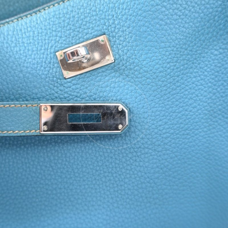 中古 愛馬仕 Hermès So Kelly 26 Bleu Jean 牛仔藍 Togo 皮革 印記 Square P 肩背包-32
