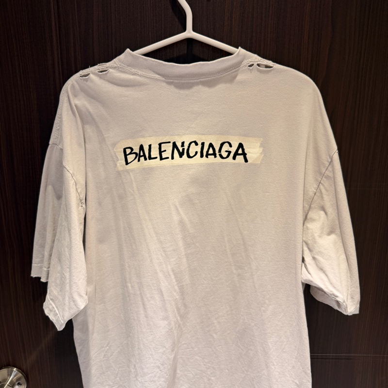 二手Balenciaga刷舊膠帶 Logo短踢-1