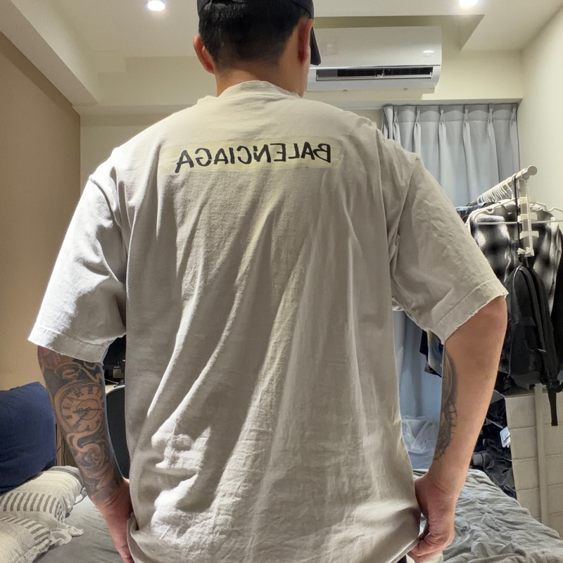 二手Balenciaga刷舊膠帶 Logo短踢-4
