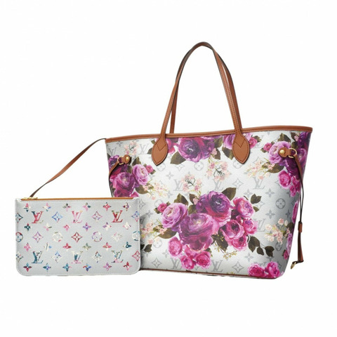 路易威登 LV Garden Neverfull MM 手提包 M21352 銀粉色 女士
