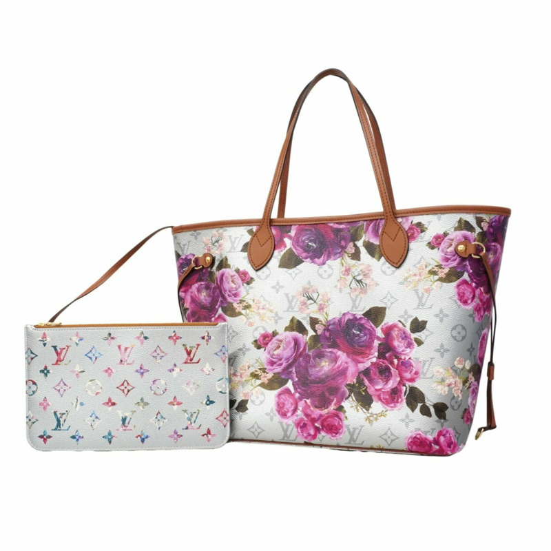 路易威登 LV Garden Neverfull MM 手提包 M21352 銀粉色 女士-0