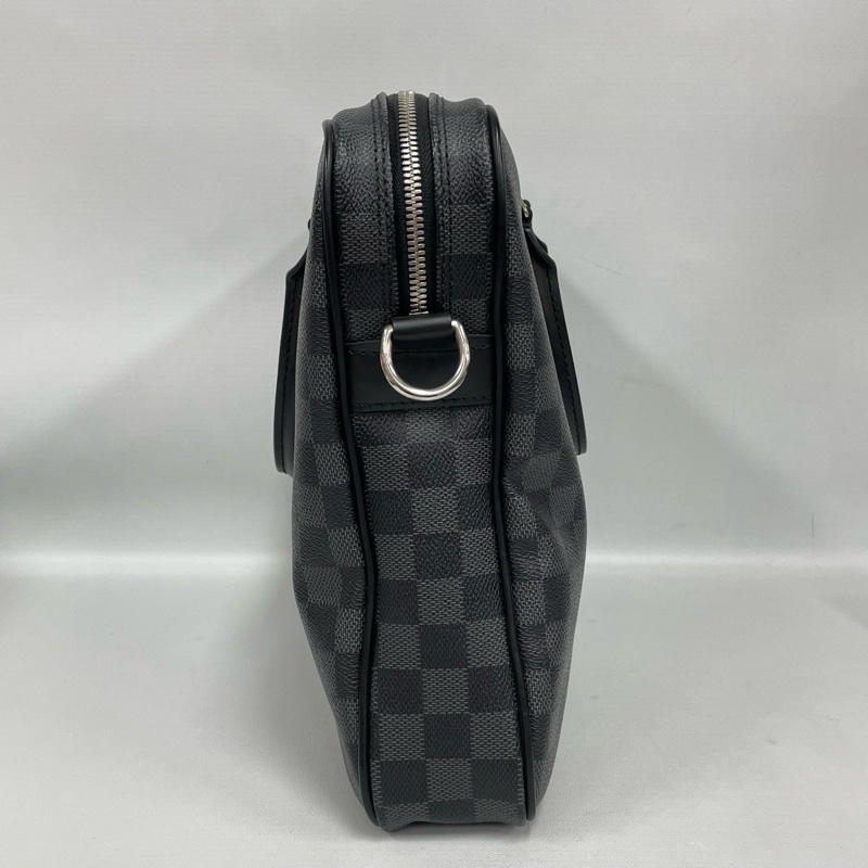Louis Vuitton 路易威登黑棋盤格男士公文手提包 有肩帶-2