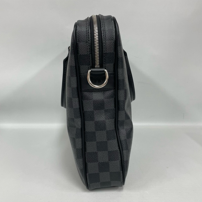Louis Vuitton 路易威登黑棋盤格男士公文手提包 有肩帶-3