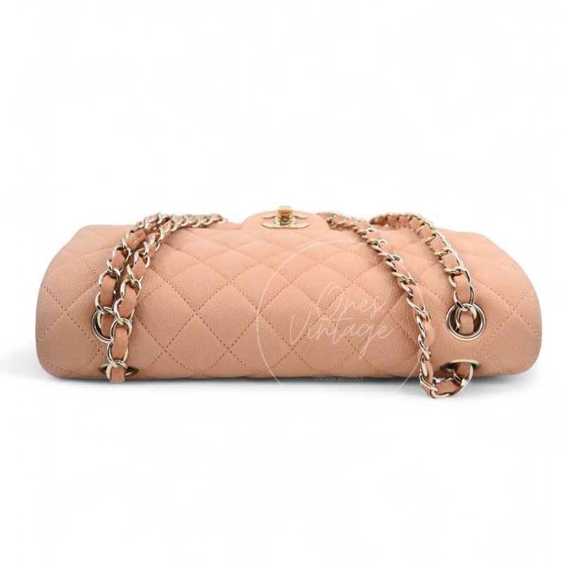 中古 香奈兒 Chanel CF25 中號Medium 經典Classic Flap Bag 翻蓋包 米色荔枝皮 Beige Caviar-5