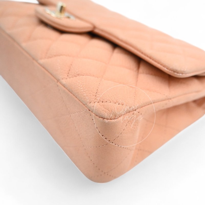 中古 香奈兒 Chanel CF25 中號Medium 經典Classic Flap Bag 翻蓋包 米色荔枝皮 Beige Caviar-14