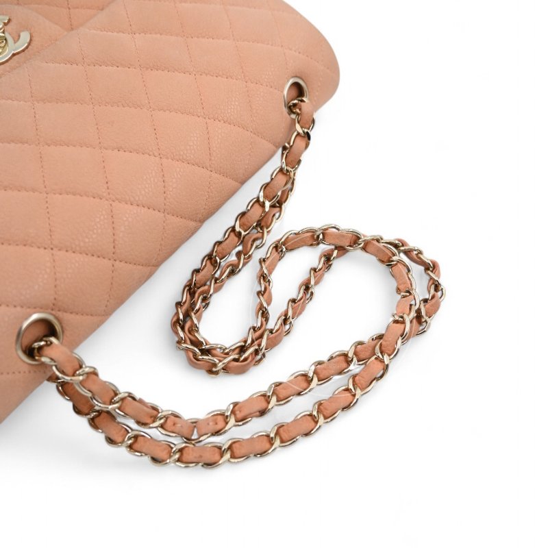 中古 香奈兒 Chanel CF25 中號Medium 經典Classic Flap Bag 翻蓋包 米色荔枝皮 Beige Caviar-29