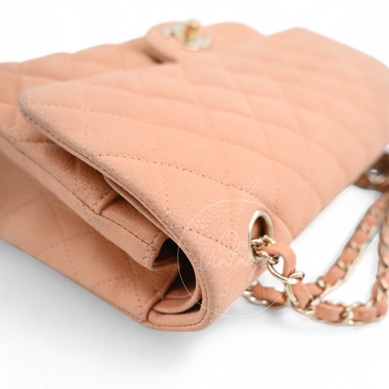 中古 香奈兒 Chanel CF25 中號Medium 經典Classic Flap Bag 翻蓋包 米色荔枝皮 Beige Caviar-37