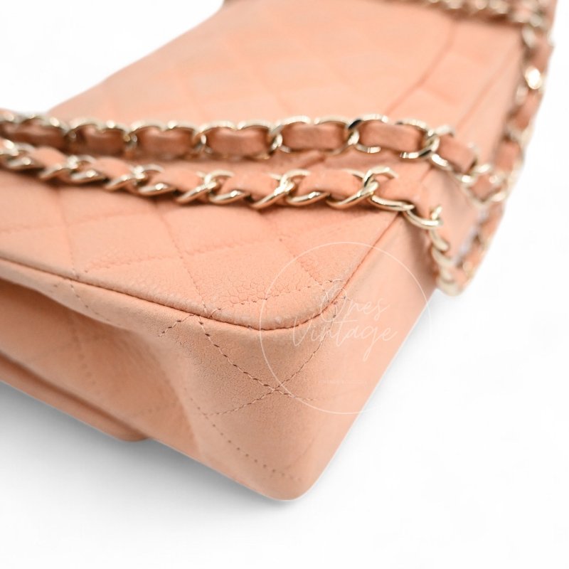 中古 香奈兒 Chanel CF25 中號Medium 經典Classic Flap Bag 翻蓋包 米色荔枝皮 Beige Caviar-40