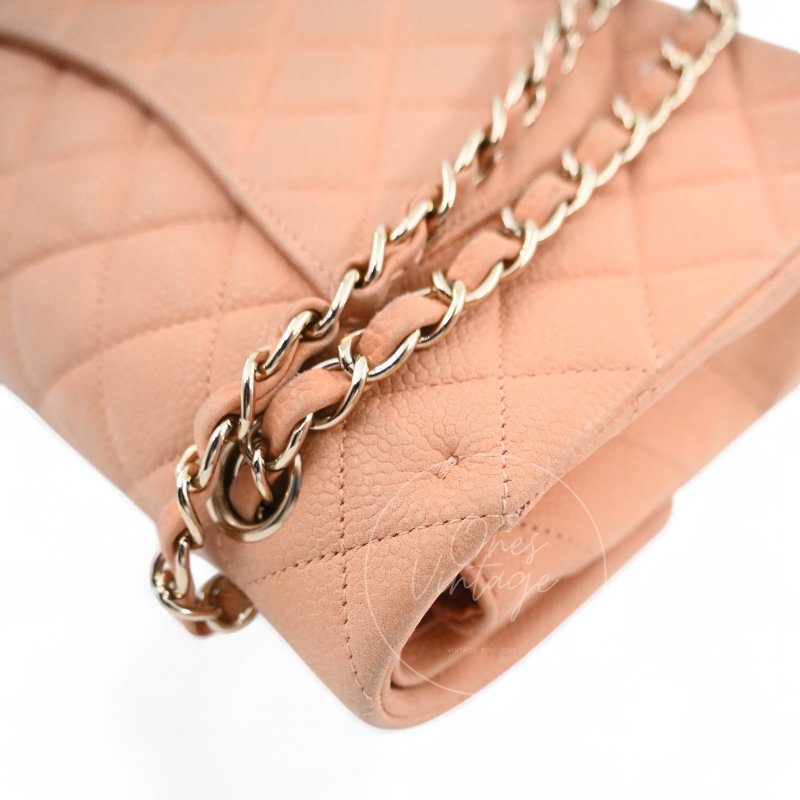 中古 香奈兒 Chanel CF25 中號Medium 經典Classic Flap Bag 翻蓋包 米色荔枝皮 Beige Caviar-41