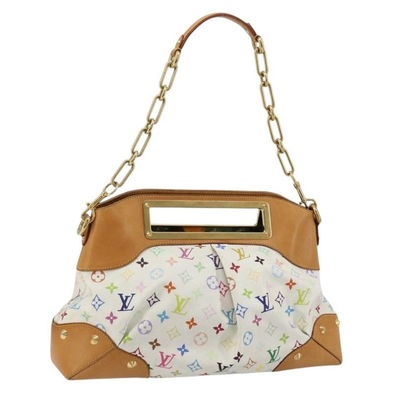 【日本直送】路易威登 Monogram Multicolor Judy GM 單肩包 白色 M40253 正品 ka4325V-0