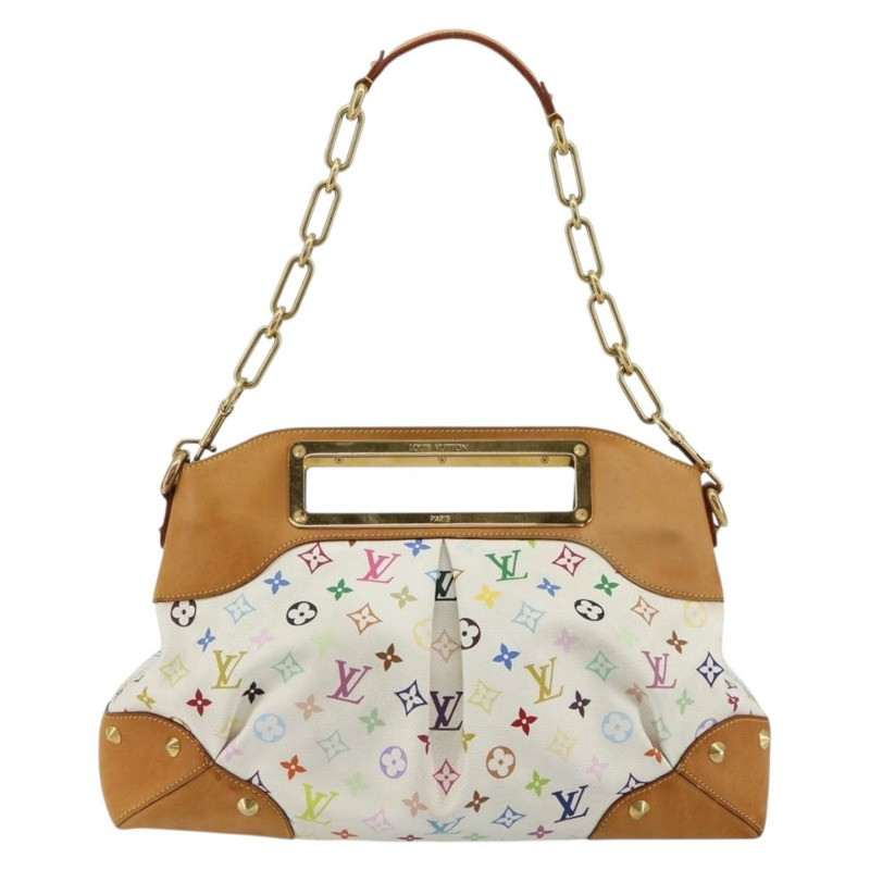 【日本直送】路易威登 Monogram Multicolor Judy GM 單肩包 白色 M40253 正品 ka4325V-1