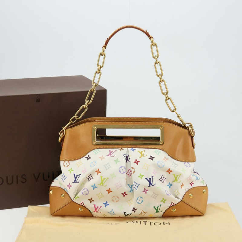 【日本直送】路易威登 Monogram Multicolor Judy GM 單肩包 白色 M40253 正品 ka4325V-11