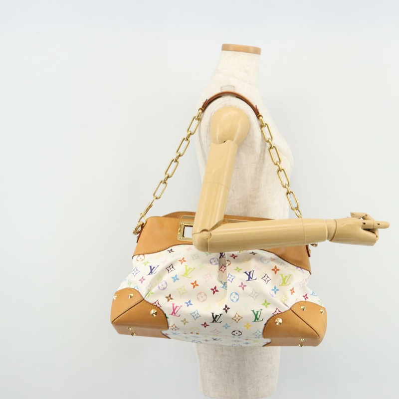 【日本直送】路易威登 Monogram Multicolor Judy GM 單肩包 白色 M40253 正品 ka4325V-23
