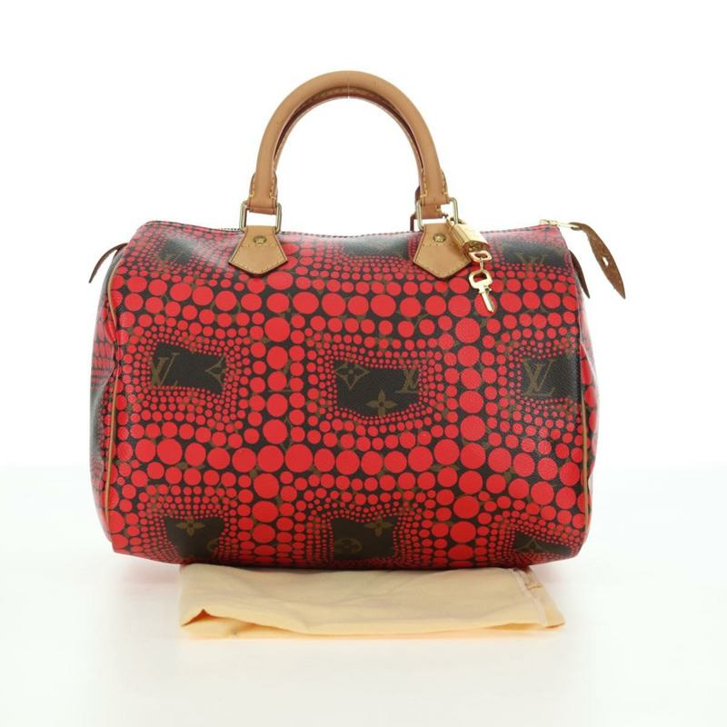 【日本直送】路易威登 Dot Infinity 草間彌生 Speedy 30 手袋 紅色 M40693 正品 179418SAM-11