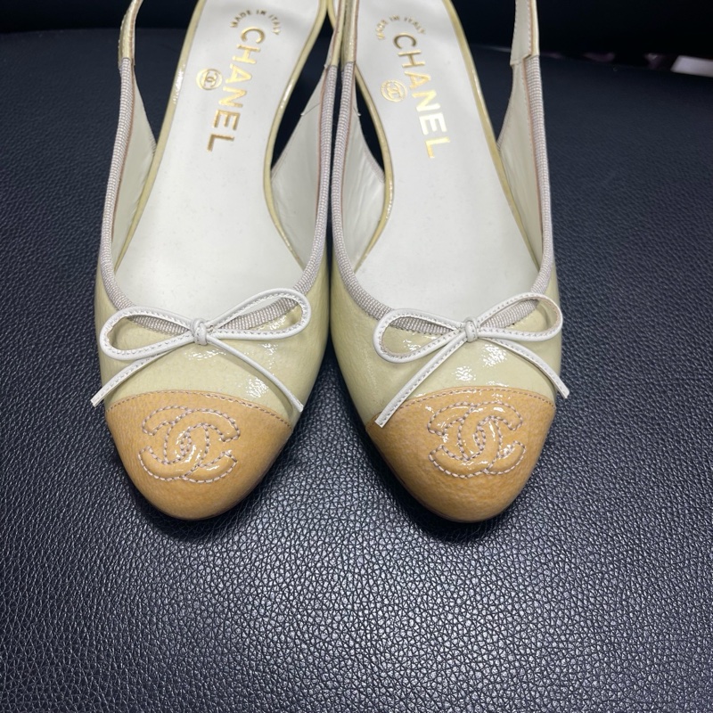 CHANEL 香奈兒黃色高跟鞋36碼 無配件-1