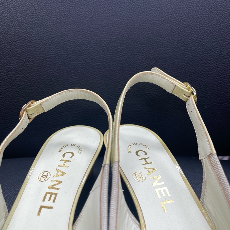 CHANEL 香奈兒黃色高跟鞋36碼 無配件-3