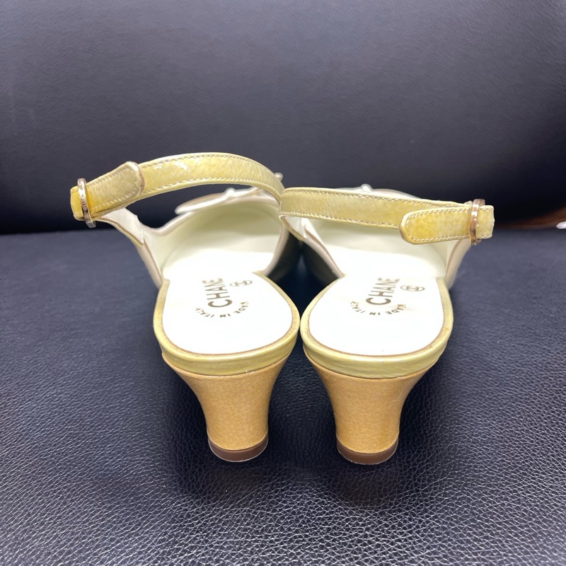 CHANEL 香奈兒黃色高跟鞋36碼 無配件-5