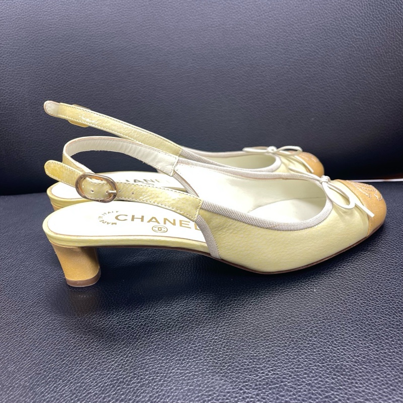 CHANEL 香奈兒黃色高跟鞋36碼 無配件-6