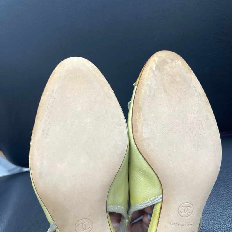 CHANEL 香奈兒黃色高跟鞋36碼 無配件-8