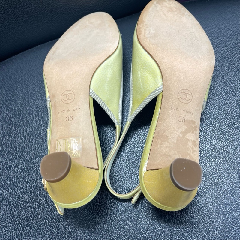 CHANEL 香奈兒黃色高跟鞋36碼 無配件-9