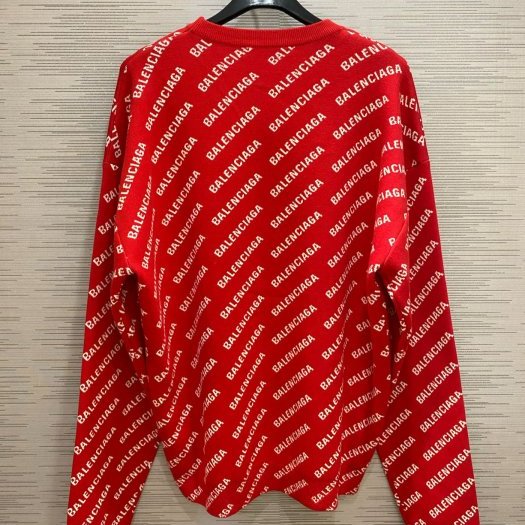 💎Han's house精品服飾💎 Balenciaga 巴黎世家 毛衣 寬版 紅 義大利製 內標拆掉可雙面穿 現貨M 原價48500-3