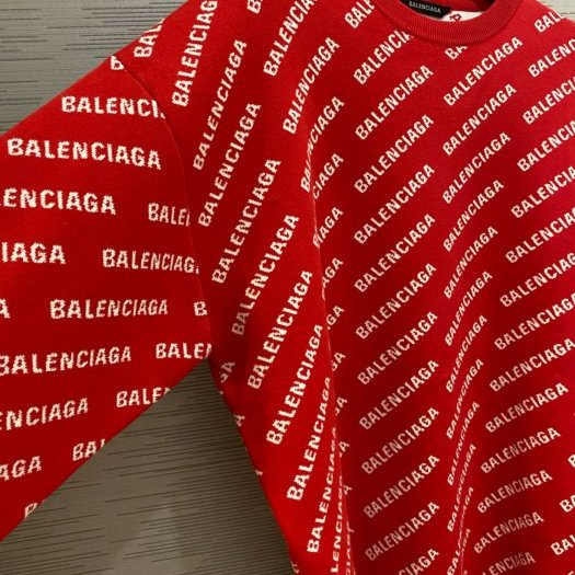 💎Han's house精品服飾💎 Balenciaga 巴黎世家 毛衣 寬版 紅 義大利製 內標拆掉可雙面穿 現貨M 原價48500-4