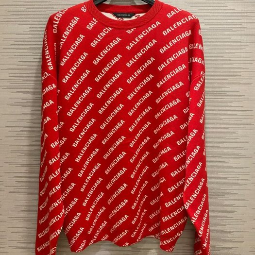 💎Han's house精品服飾💎 Balenciaga 巴黎世家 毛衣 寬版 紅 義大利製 內標拆掉可雙面穿 現貨M 原價48500-5